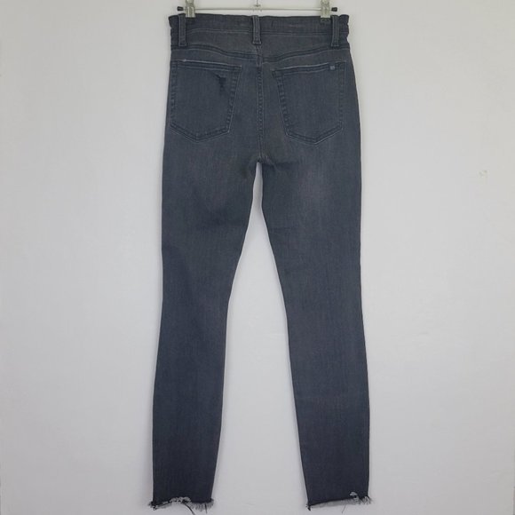 JOE'S Jeans Rise Skinny Ankle Frayed Hem Distressed Jean, Dark Gray - Picture 5 of 13